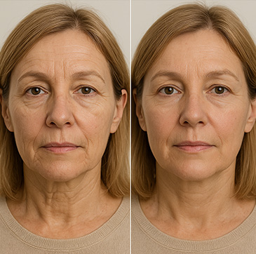 Antes y después del tratamiento full face completo