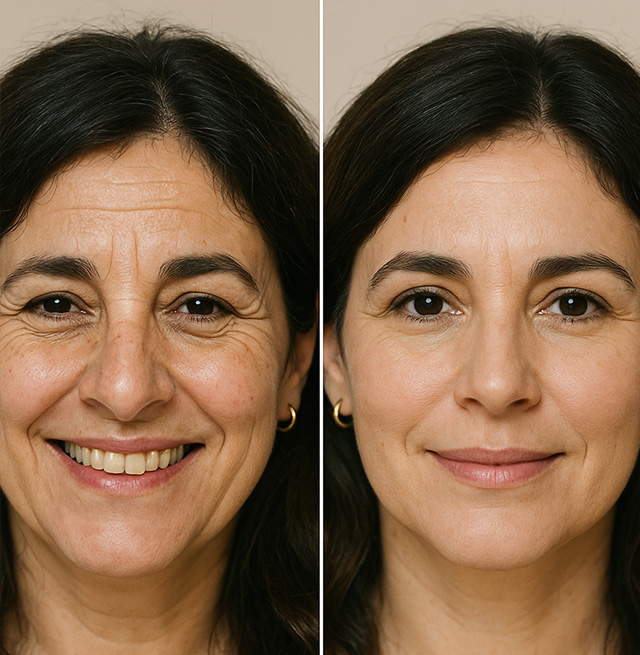 Tratamiento patas de gallo con neuromoduladores en Málaga